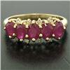 Image 2 : 10k Yellow Gold 1.79 ctw Shared Prong Set Oval Ruby Band Ring w/ Diamond Accents