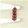 Image 4 : 10k Yellow Gold 1.79 ctw Shared Prong Set Oval Ruby Band Ring w/ Diamond Accents