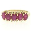 Image 7 : 10k Yellow Gold 1.79 ctw Shared Prong Set Oval Ruby Band Ring w/ Diamond Accents