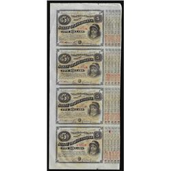 Uncut Sheet of (4) State of Louisiana Baby Bond Obsolete Notes