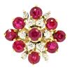 Image 1 : Designer 14k Two Tone Gold 2.60 ctw Vivid Blood Ruby & Diamond Cocktail Ring