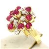 Image 4 : Designer 14k Two Tone Gold 2.60 ctw Vivid Blood Ruby & Diamond Cocktail Ring