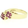 Image 6 : 14K Yellow Gold 0.60 ctw Dual 4 Blood Red Ruby Cluster Bypass Ring