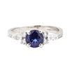 Image 2 : 1.41 ctw Sapphire and Diamond Ring - Platinum