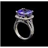 Image 4 : 14KT White Gold 9.07 ctw Tanzanite and Diamond Ring