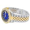 Image 5 : Rolex Mens 2 Tone Blue Vignette String VS 3 ctw Channel Set Diamond Datejust Wri