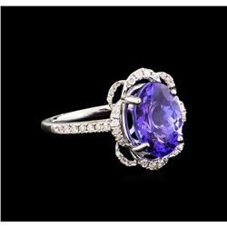 14KT White Gold 3.09 ctw Tanzanite and Diamond Ring