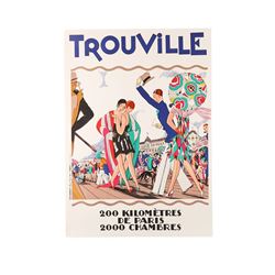 Vintage Trouville Limited Edition Lithograph Advertising Travel Poster