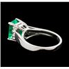 Image 3 : 2.17 ctw Emerald and Diamond Ring - 14KT White Gold