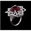 Image 4 : 14KT White Gold 11.02 ctw Ruby and Diamond Ring