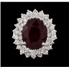 Image 2 : 9.62 ctw Ruby and Diamond Ring - 14KT White Gold