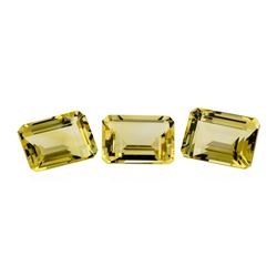 22.06 ctw.Natural Emerald Cut Citrine Quartz Parcel of Three