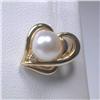 Image 1 : PENDANT - Pearl Pendant with single diamond on Chain - 14K