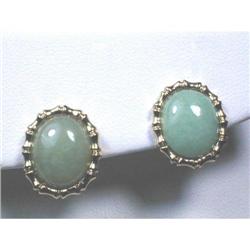 EARRING - Yellow Gold Jade Earrings - 14K