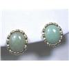 Image 1 : EARRING - Yellow Gold Jade Earrings - 14K