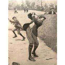 Early 1900's Half-Tone Print, A.B. Frost, Temper, Golfing