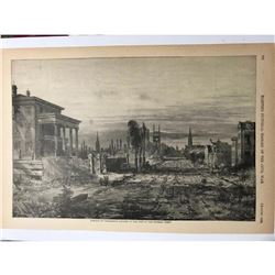 19thc Civil War Print, Ruins of Charleston South Carolina