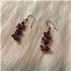Image 1 : Faceted Natural Ruby Gemstone & Sterling Silver Dangle Hook Style Earrings
