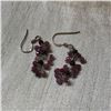 Image 2 : Faceted Natural Ruby Gemstone & Sterling Silver Dangle Hook Style Earrings