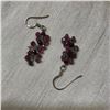Image 3 : Faceted Natural Ruby Gemstone & Sterling Silver Dangle Hook Style Earrings
