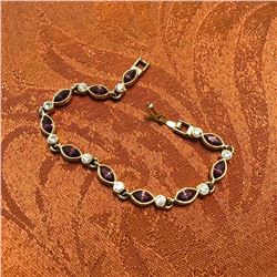 Amethyst & Crystal Gold Plated Bracelet