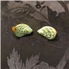 Image 1 : Vintage Enamel Brass Oyster Shell Clip On Earrings