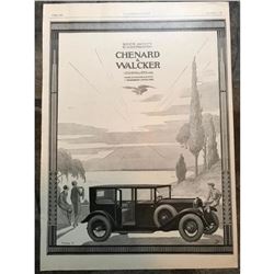 1920's French Automobile Car Advertisement, Chenard Walcker