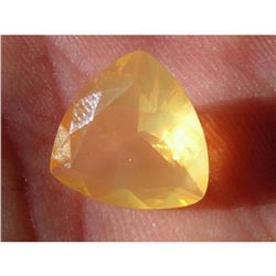 3.6ct Mexican Lemon Yellow Trillion Faceted Opal Gemstone