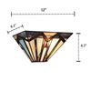 Image 3 : Mission 1 Light Textured Black Wall Sconce 12" Wide