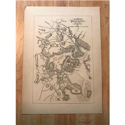 1879 Wood Engraving Map, Boston & Environs 1775-1776