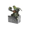 Image 12 : Colorful Finches 3 Birds Bronze Figurine Sculpture on Marble Base 8" x 8"