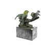 Image 9 : Colorful Finches 3 Birds Bronze Figurine Sculpture on Marble Base 8" x 8"