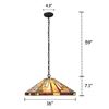 Image 3 : Mission 2 Light Blackish Bronze Ceiling Pendant 16" Wide