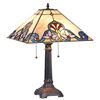 Image 1 : Tiffany-style Victorian 2 Light Table Lamp 16" Wide