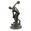 Image 11 : THE DISCOBOLUS OF MYRON Greek Bronze Replica Statue 10" x 7"