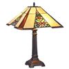 Image 1 : Tiffany-style Victorian 2 Light Table Lamp 16" Wide