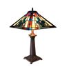 Image 1 : Tiffany-style 2 Light Mission Table Lamp 16" Shade