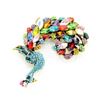 Image 3 : Teal Blue Rhinestone Peacock Brooch