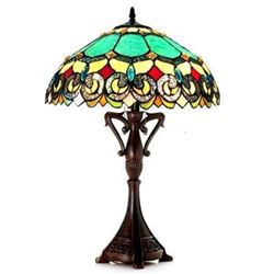 Victorian 2 Light Antique Dark Bronze Table Lamp 18" Shade