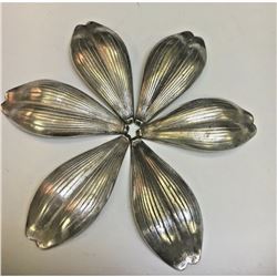 Set of Vintage Silvered Bronze Leaf Form Nesting Trays