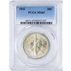 1941 Walking Liberty Half Dollar Coin PCGS MS65