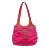 Coach Pink Canvas Leather Trim Shoulder Bag