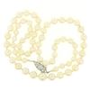 Image 5 : Graduated Pearl Necklace w/ Platinum Old European Diamond Handmade Clasp