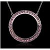 Image 1 : 14KT White Gold 3.00 ctw Pink Sapphire Necklace