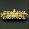 Image 4 : 14K Solid Yellow Gold Bar Open Work with Pearls Pin Brooch & Pendant