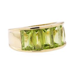 4.50 ctw Peridot Ring - 14KT Yellow Gold