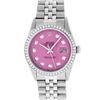 Image 2 : Rolex Mens Stainless Steel Pink Diamond 36MM Datejust Wristwatch