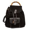 Image 1 : Gucci Black Suede Drawstring Bamboo Mini Backpack