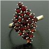 Image 2 : 9k Yellow & White Gold 1.5 ctw Rose Cut Deep Red Garnet Cluster Ring