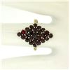 Image 4 : 9k Yellow & White Gold 1.5 ctw Rose Cut Deep Red Garnet Cluster Ring
